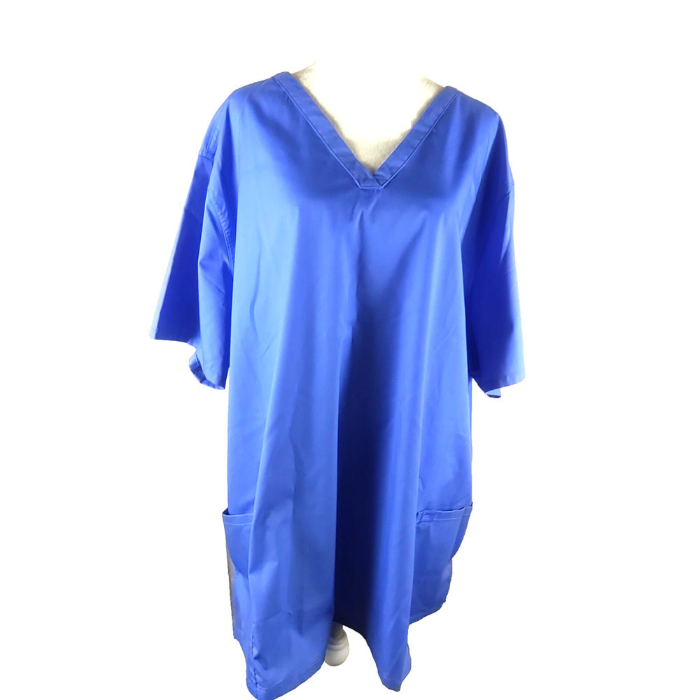 Dickies Women's Scrub Top Size 4 X Large Blue Gray Cotton Blend